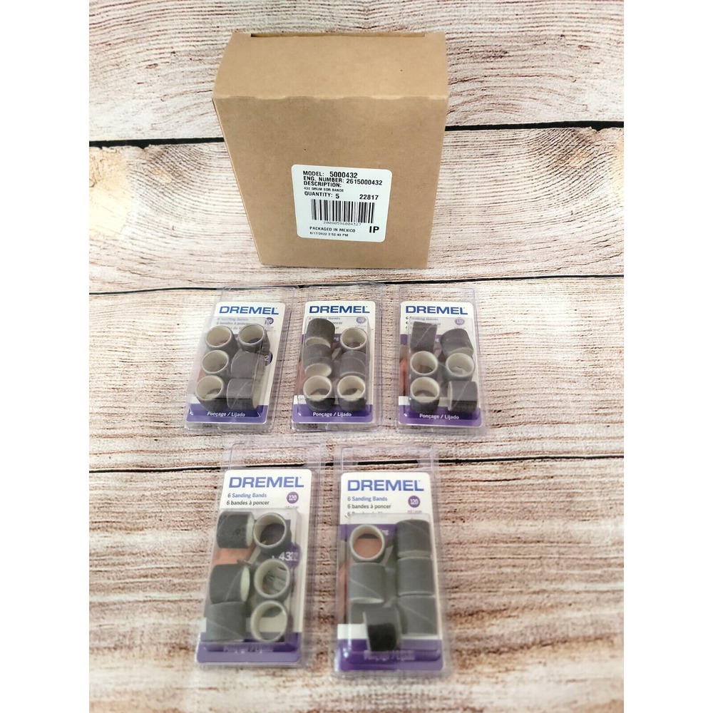 Dremel 432 Sanding Bands - 1/2 x 1/2 inch 120 Grit New OEM Lot Of 5 (32 Pieces)